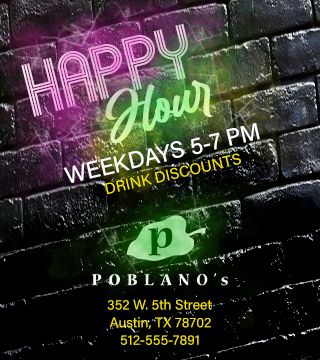 Poblano's Happy Hour Web Ad